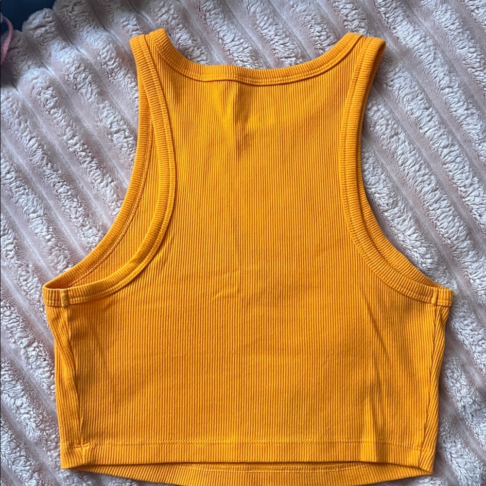 Women's Mustard Ribbed Tank Top - Picture 2 of 4